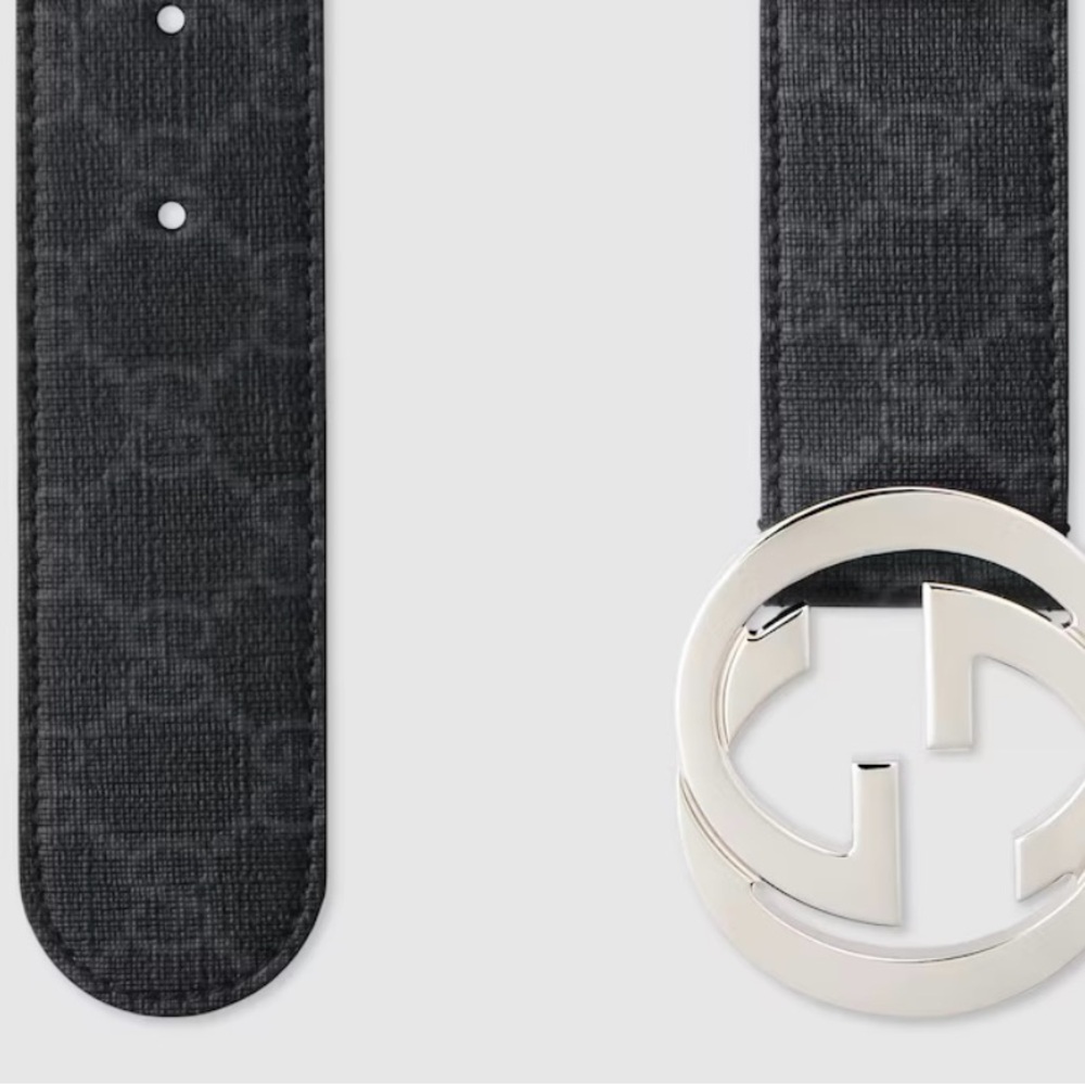 🔥Gucci Supreme Black Belt with Gold Interlocking GG Buckle. Size M-36🔥 - Picture 2 of 9